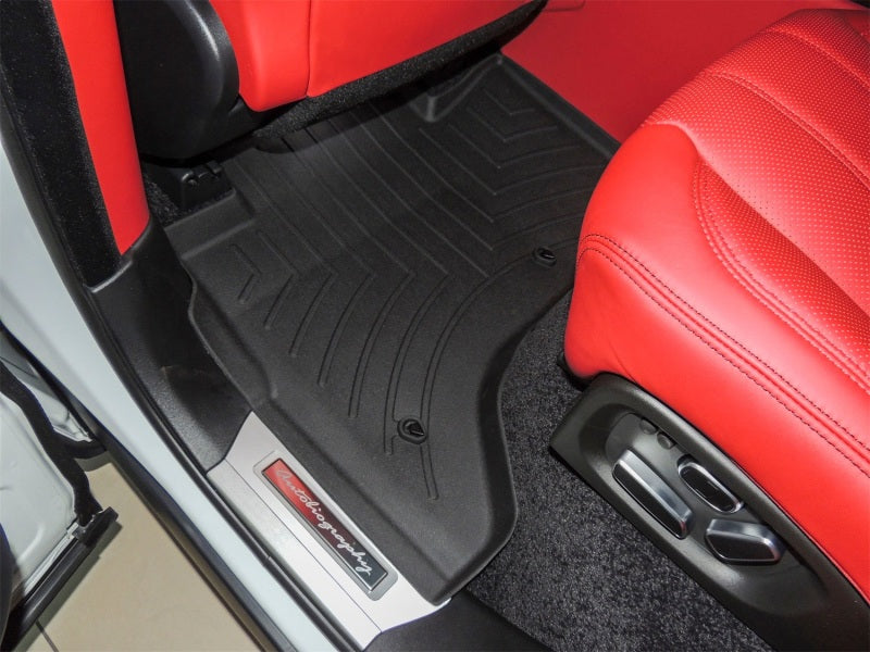 WeatherTech 13+ Land Rover Range Rover Rear FloorLiner-Blk (Standard Wheelbase Model w/2nd Row Cons)