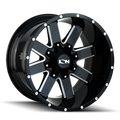 ION 141 17x9 / 8x170 BP / -12mm Offset / 125.2mm Hub Gloss Black Milled Wheel