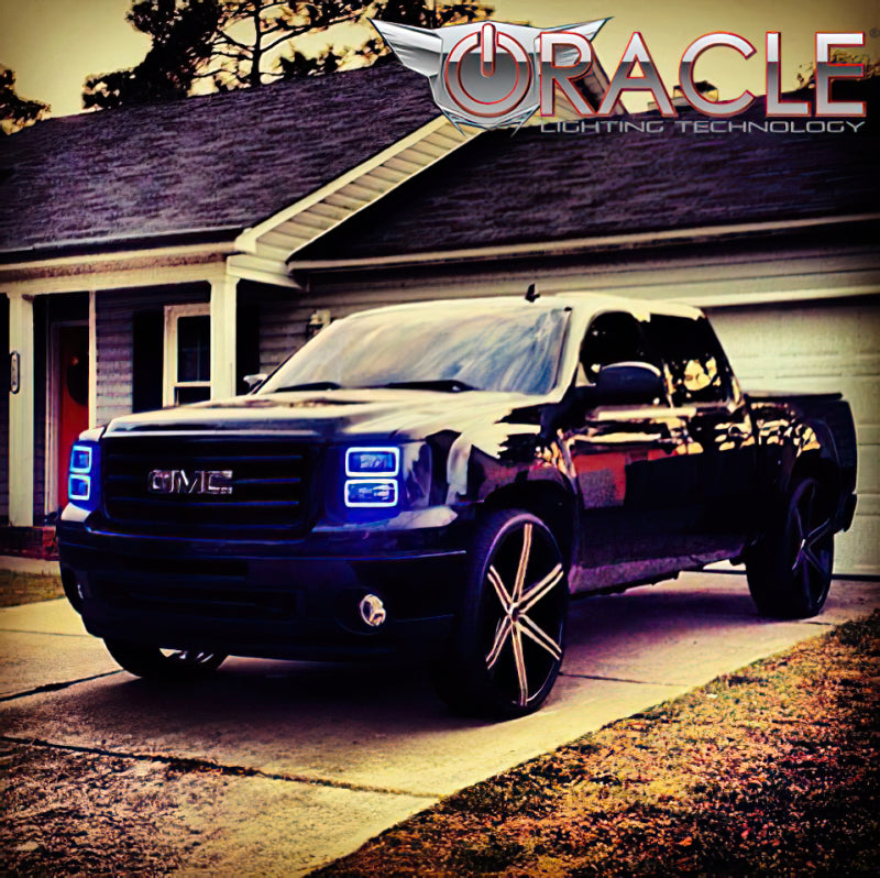 Oracle GMC Sierra 07-13 Halo Kit (New Square Ring Design) - ColorSHIFT w/ BC1 Controller