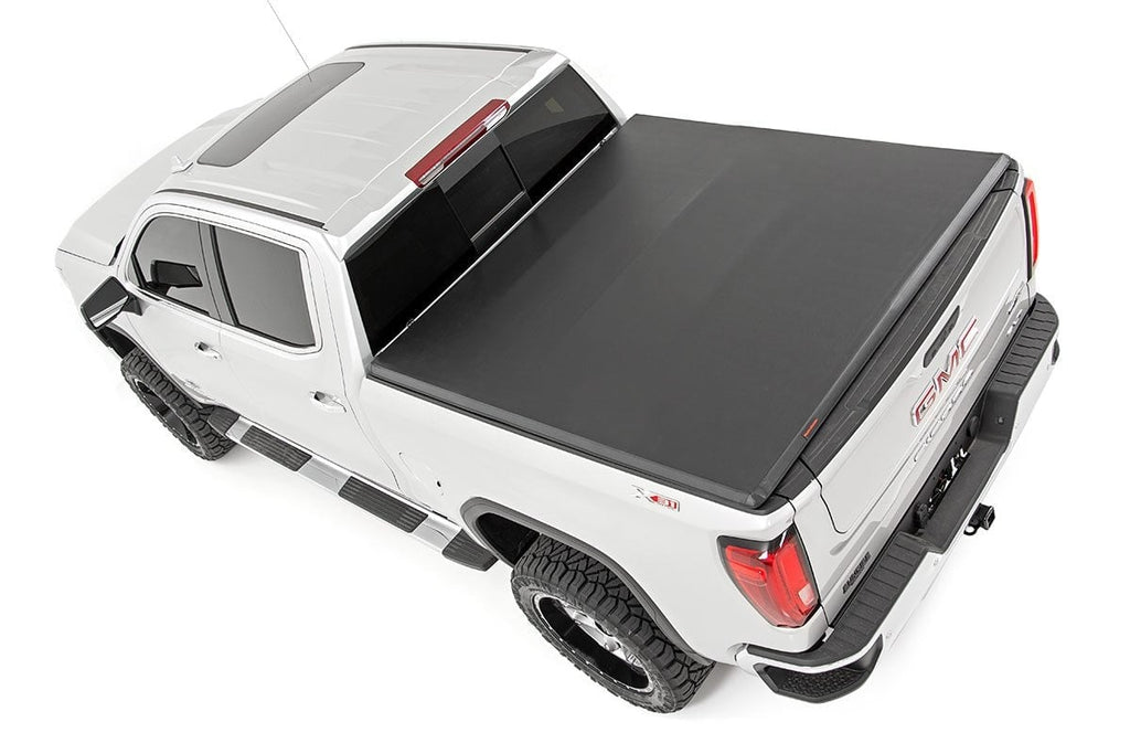Soft Tri-Fold Bed Cover 6 Foot 7 Inch Bed Chevy/GMC Sierra 1500 (19-26)/Silverado 1500 (19-26) Rough Country