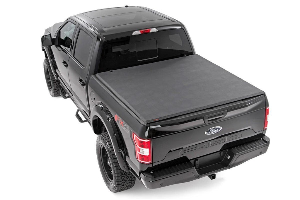 Soft Tri-Fold Bed Cover 6 Foot 7 Inch Bed Ford F-150 (15-20)/Raptor (17-20) Rough Country