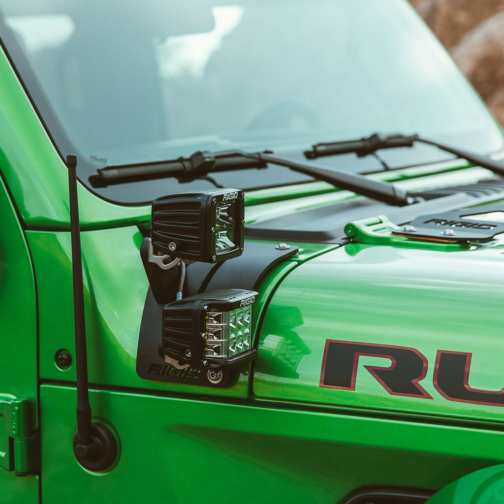 2018 Jeep Wrangler JL Cowl Mount Short Standoff Kit RIGID Industries