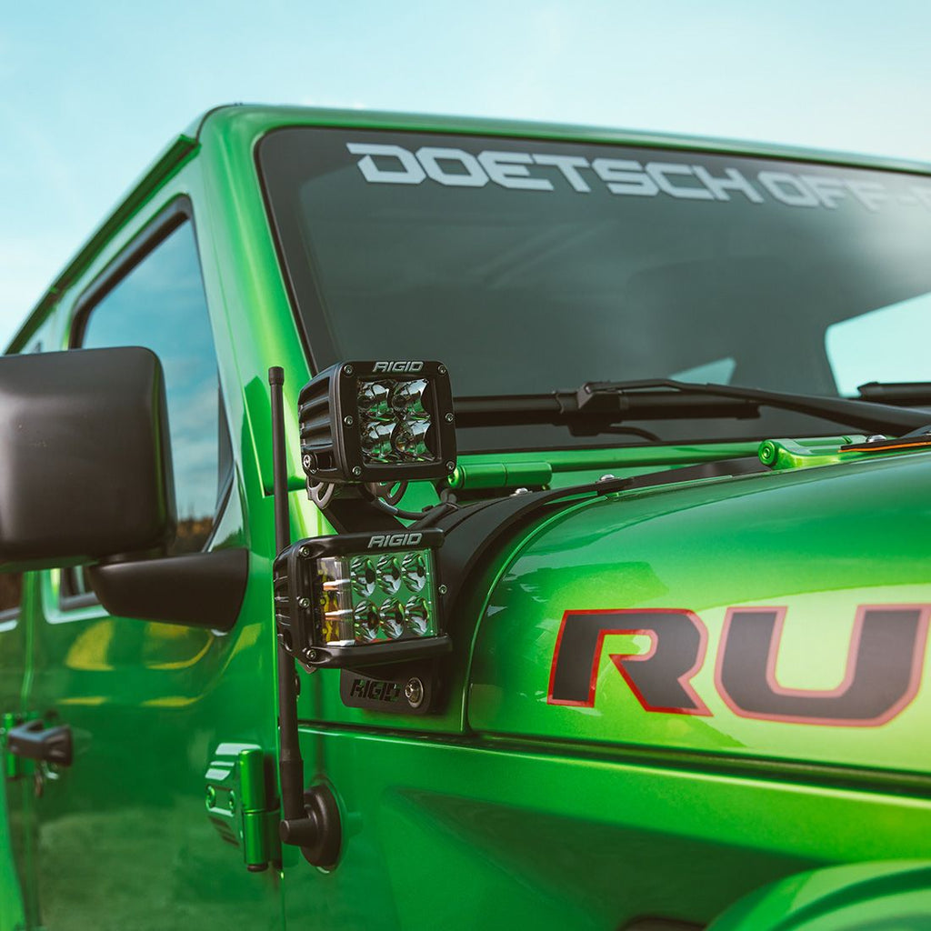 2018 Jeep Wrangler JL Cowl Mount Short Standoff Kit RIGID Industries