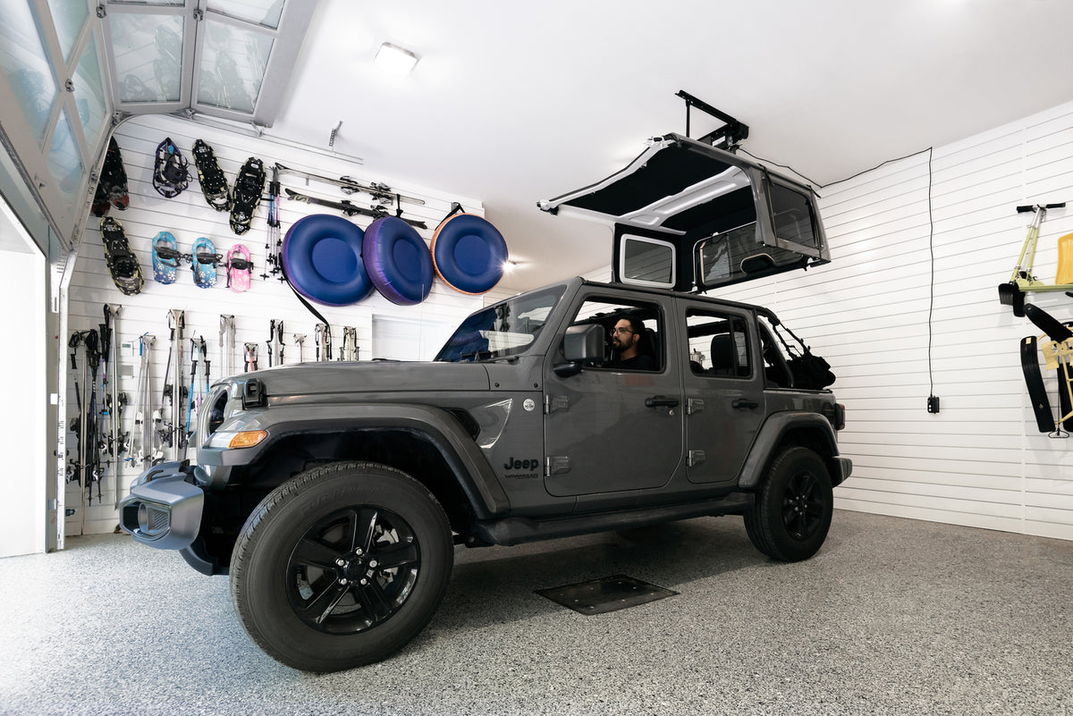 HOSS Storage Hardtop Hoist For Jeep 2018-Current Wrangler JL Black Bestop
