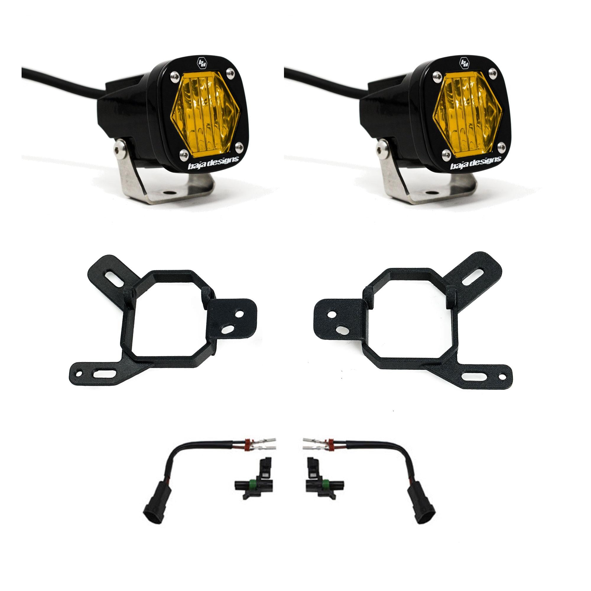 S1 Fog Pocket Light Kit 2024-2025 Canyon, Yukon 24-25 Silverado/Sierra 1500/2500/3500 AT4-X Baja Amber Baja Designs