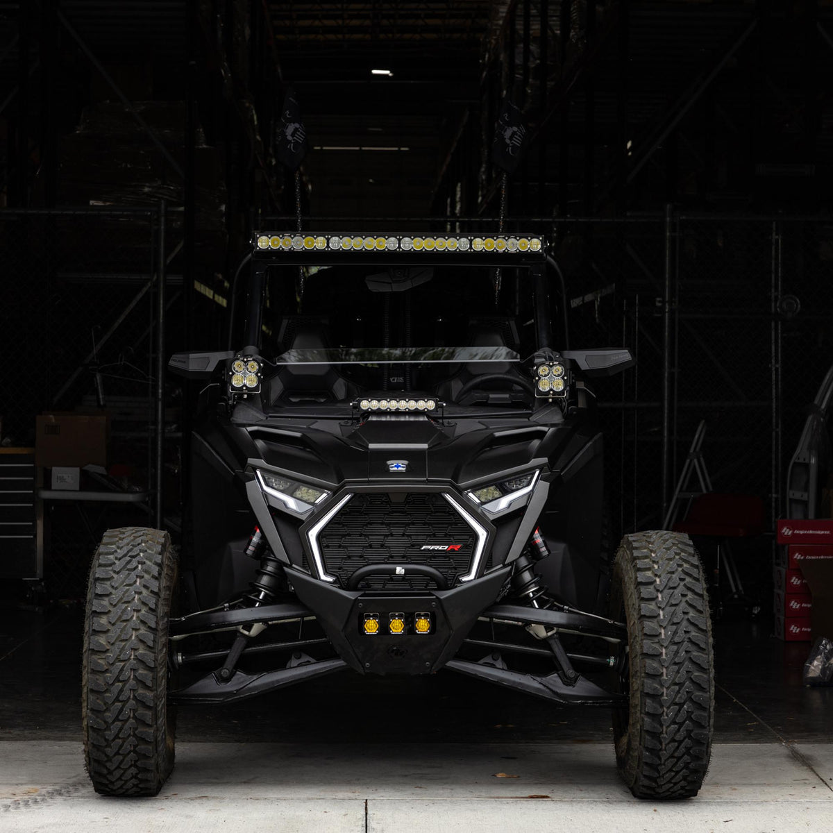S8 10 Inch Light Bar Hood Mount Kit Polaris 2025 RZR ProR; ProS; ProXP, Baja Designs