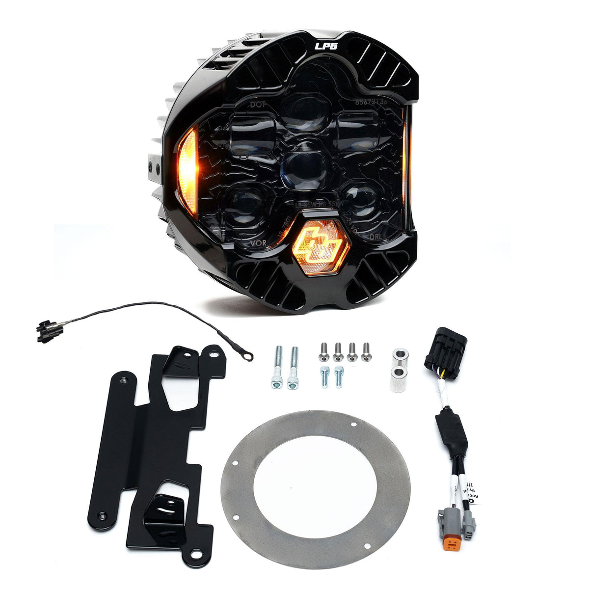 DOT LP6 LED Headlight Kit - 2022-2026 Harley Davidson Low Rider ST (Amber) - Cut-In - Baja Designs