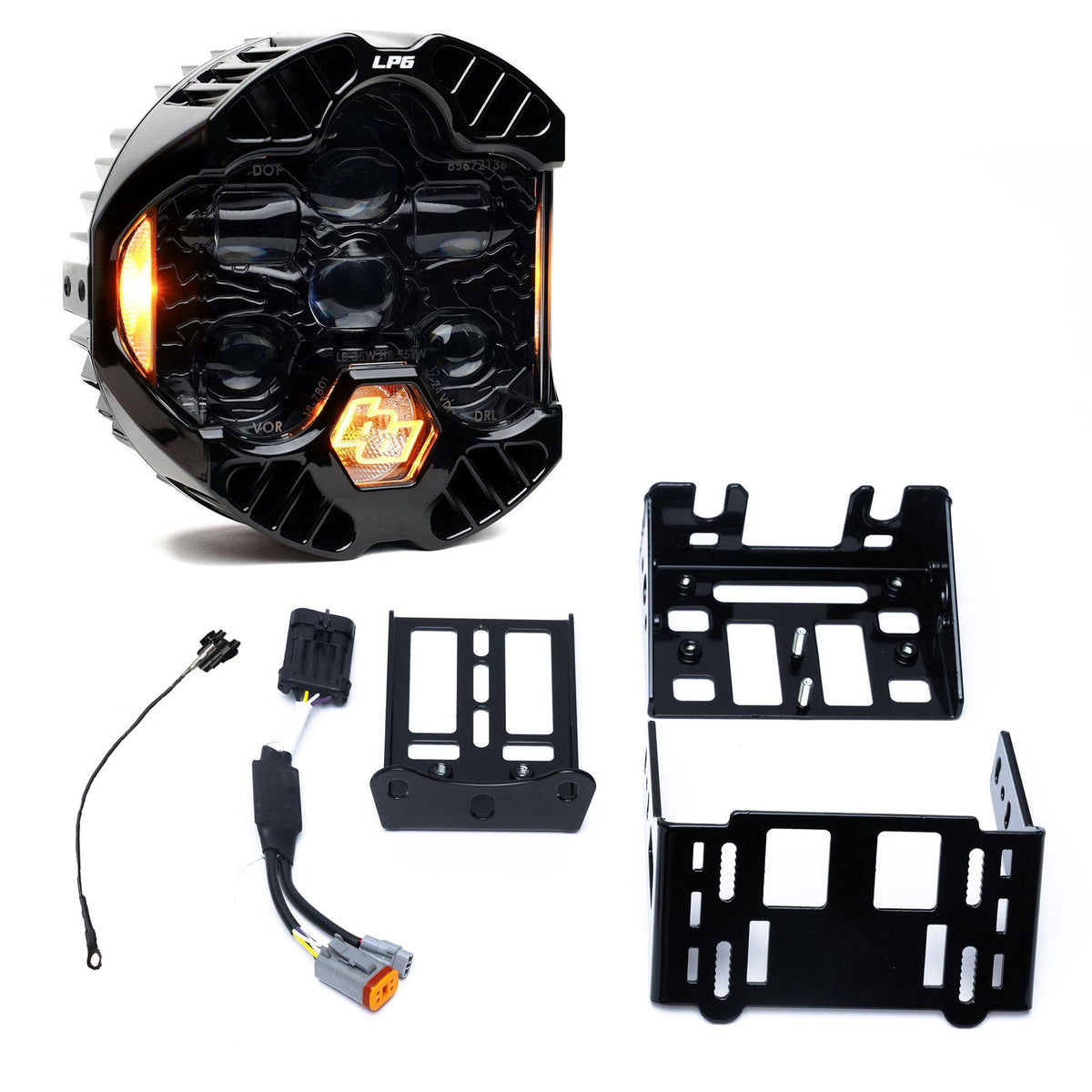 DOT LP6 LED Headlight Kit - 2018-2026 Harley Davidson Softail (Amber) - Baja Designs