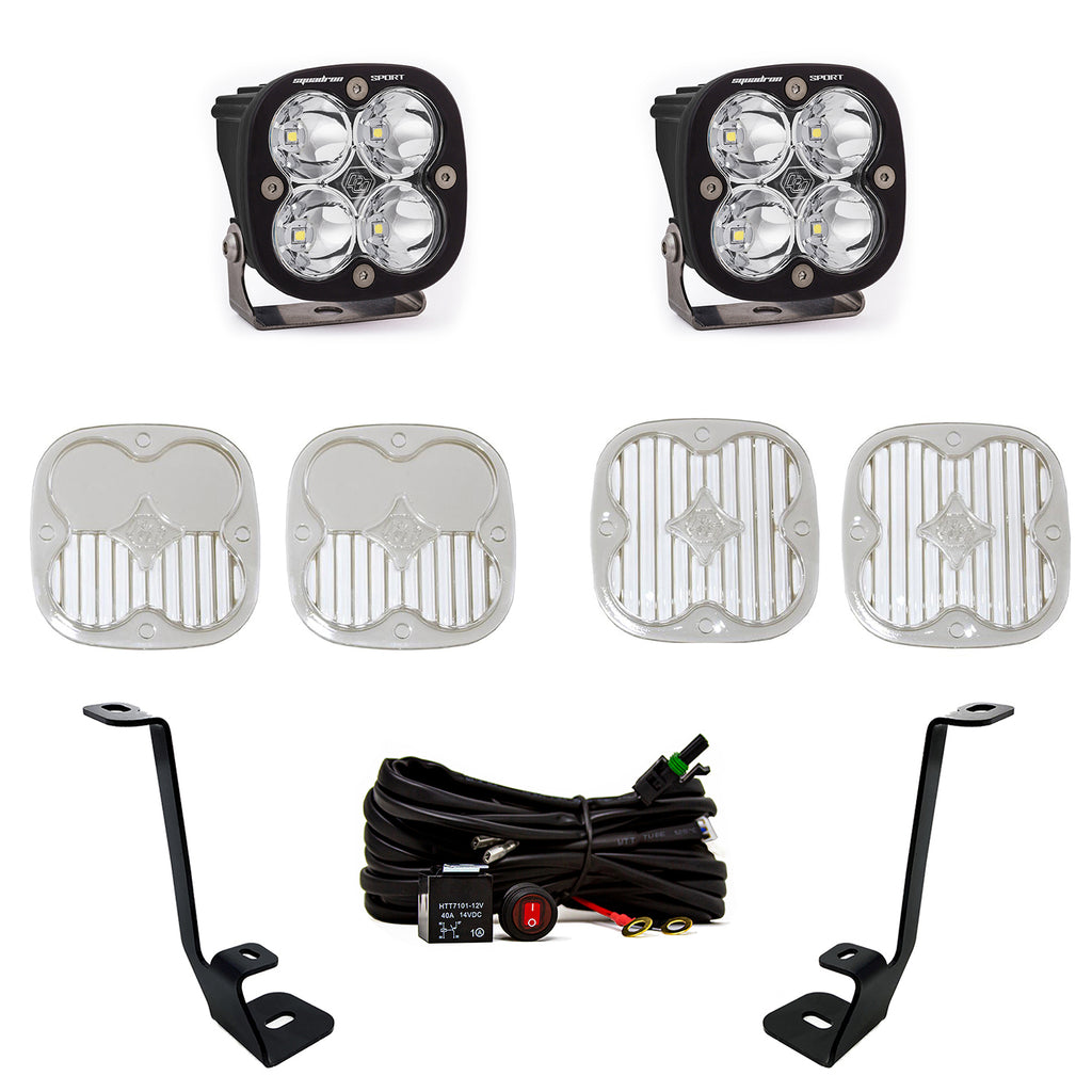 Squadron Sport A-Pillar Kit 21-23 F-150 (Spot; Clear; Toggle Wiring) Baja Designs