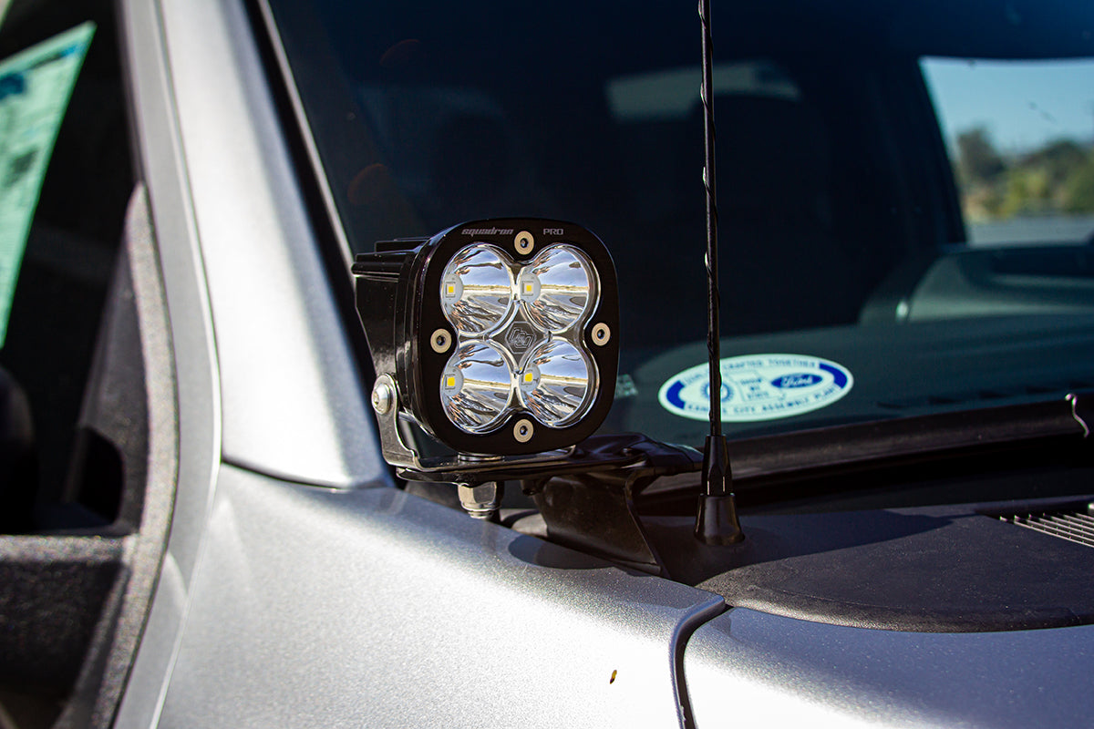 Squadron Sport A-Pillar Kit 21-23 F-150 (Spot; Clear; Toggle Wiring) Baja Designs