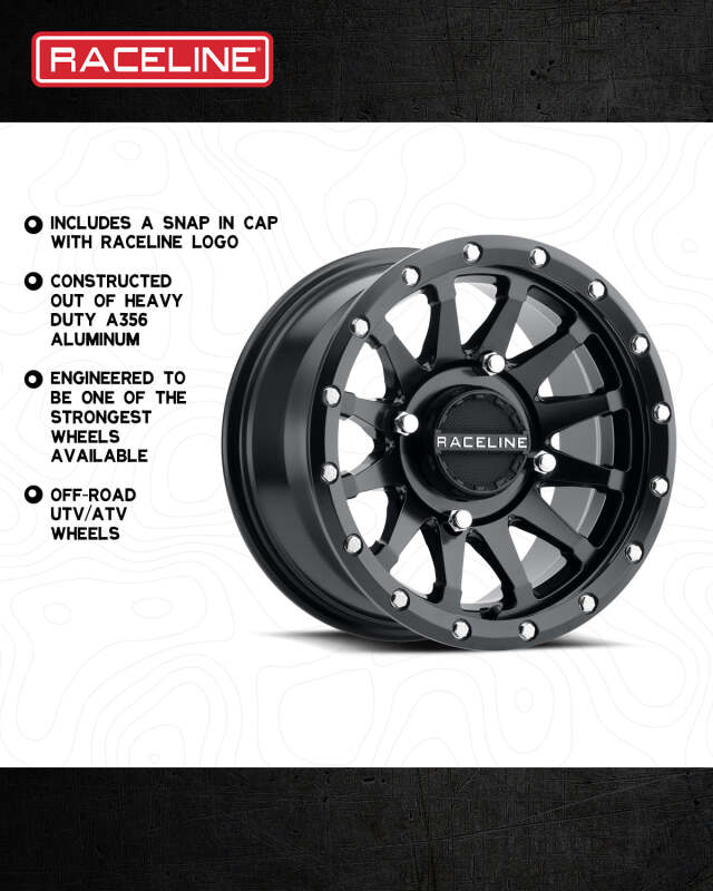 Raceline A95B Trophy 15x7in / 4x156 BP / 10mm Offset / 132.5mm Bore - Satin Black Wheel