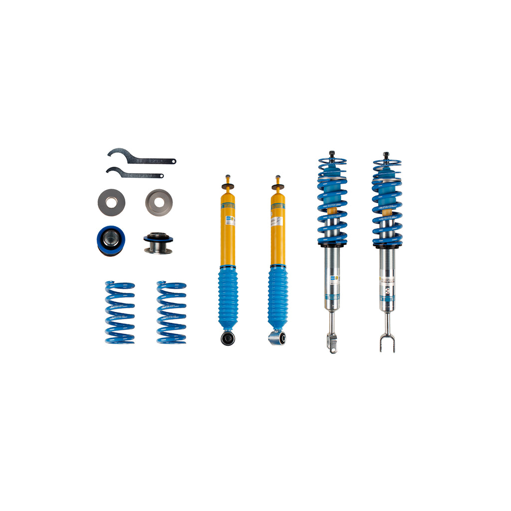 Suspension Kit Audi RS4 2008-2007 S4 2009-2004 Monotube Front Lowered Height 10-30mm up to 1250kg Axle Load Rear Lowered Height 10-30mm up to 1170kg Axle Load For proper installation may require redesigned OE front top mount B14 (PSS) Bilstein