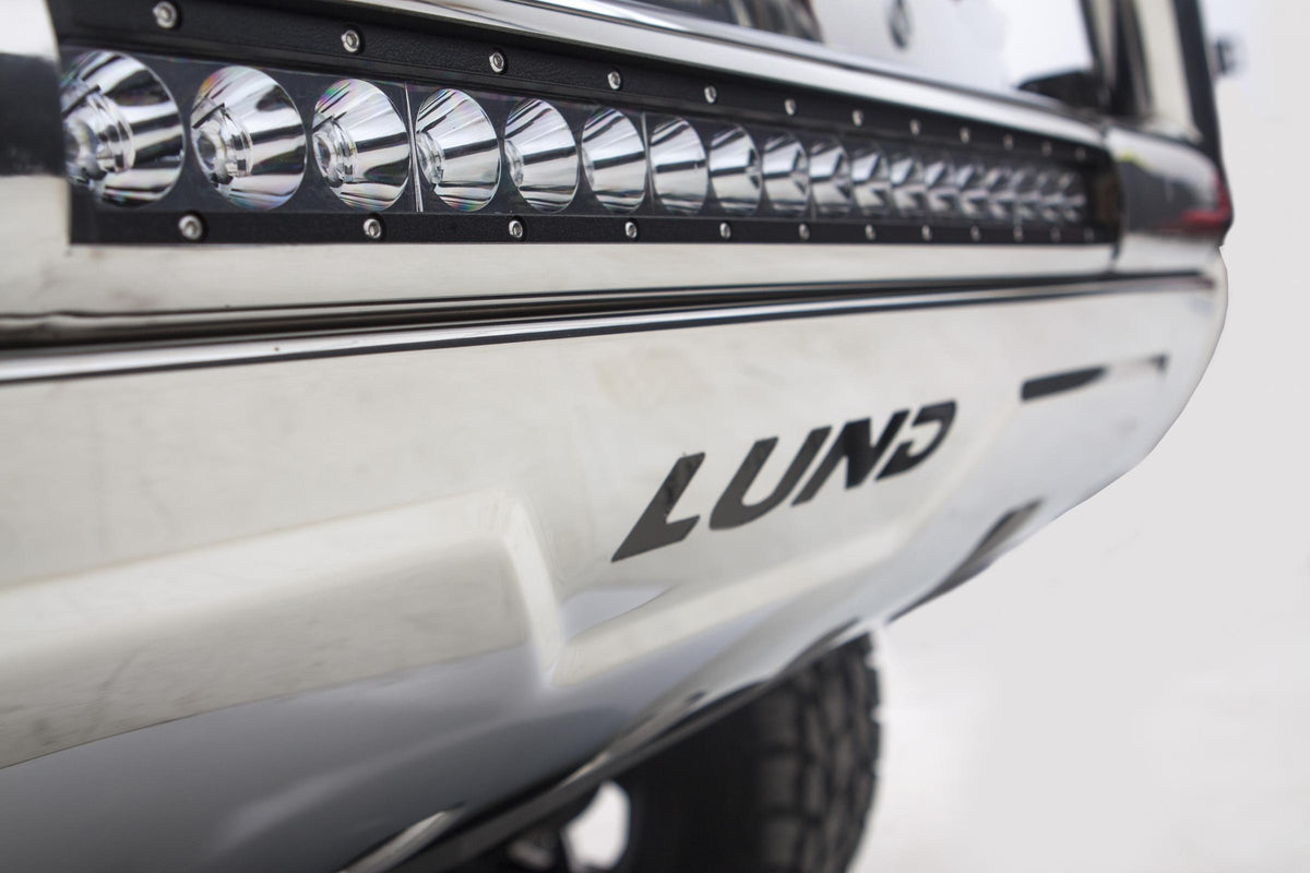 Bull Bar with LED Light Bar 3.5 Inch Oval Polished Stainless Steel 2004-2024 Ford F-150 Lund