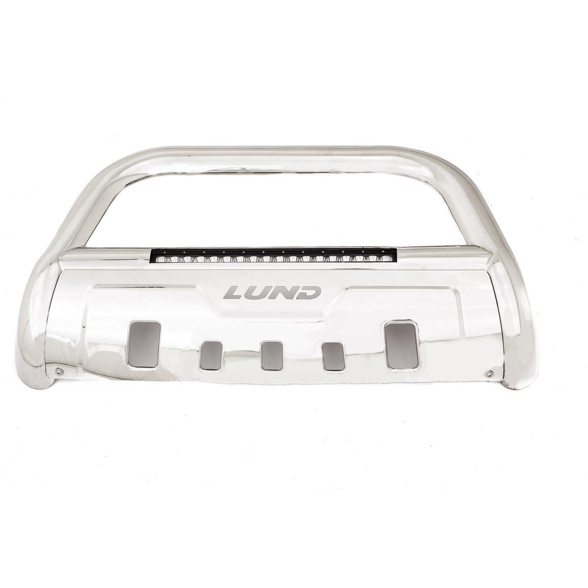 Bull Bar with LED Light Bar 3.5 Inch Oval Polished Stainless Steel 2000-2013 GMC Yukon XL 1500/2500 Lund