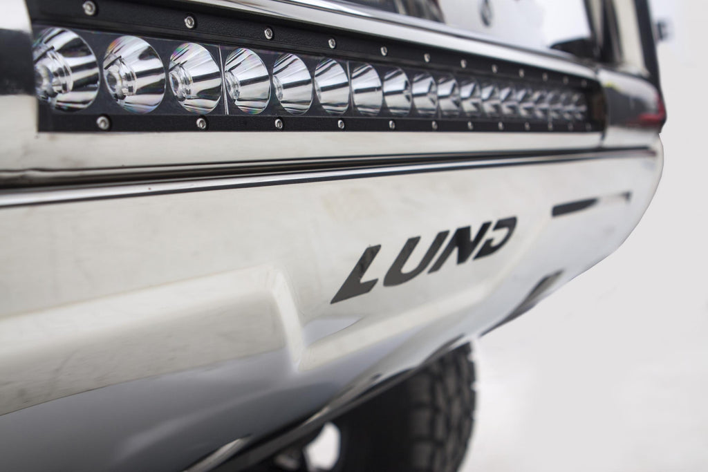 Bull Bar with LED Light Bar 3.5 Inch Oval Polished Stainless Steel 2019-2024 Ram 2500/3500 Lund