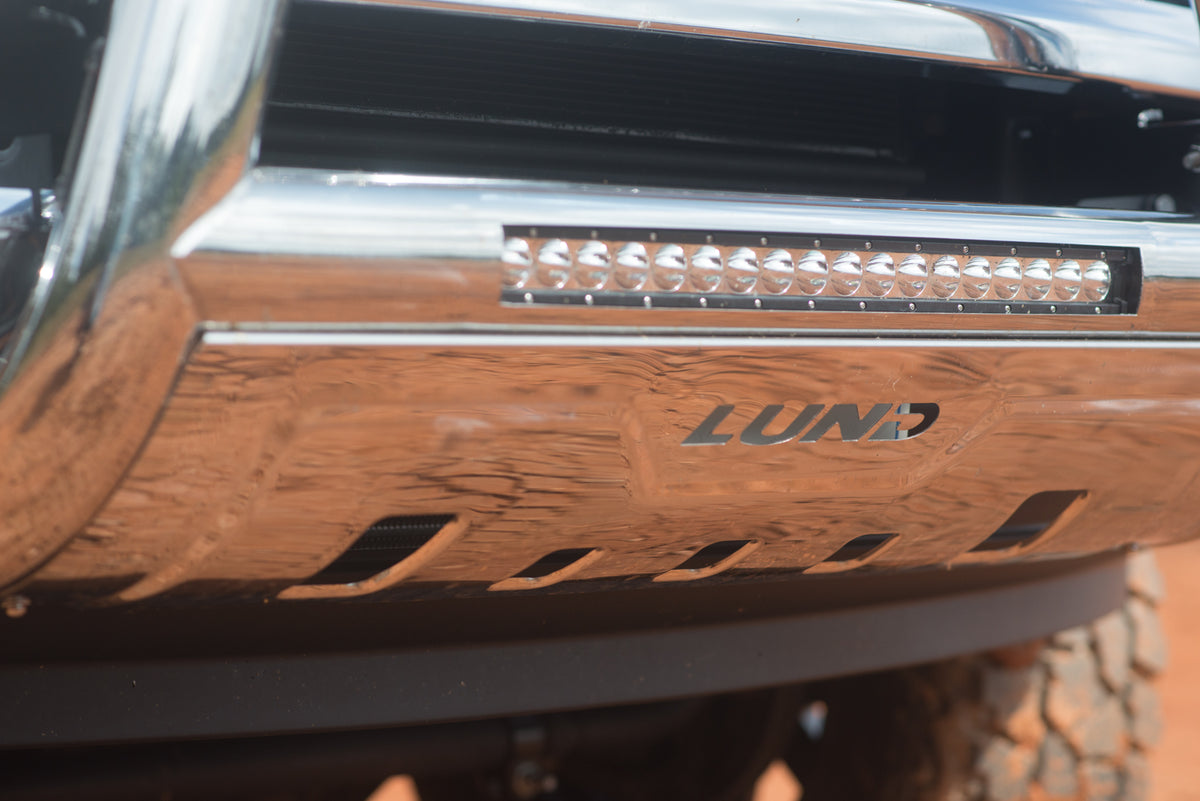 Bull Bar with LED Light Bar 3.5 Inch Oval Polished Stainless Steel 2019-2024 Ram 2500/3500 Lund