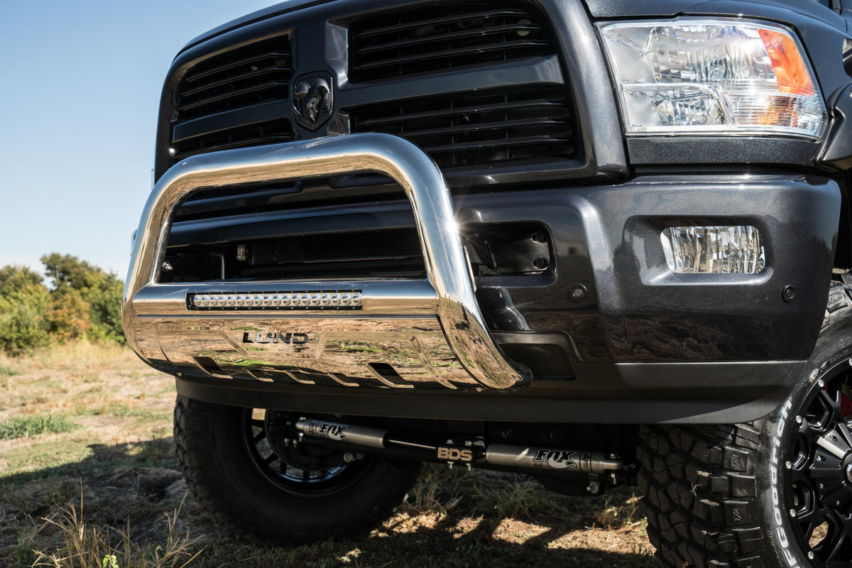 Bull Bar with LED Light Bar 3.5 Inch Oval Polished Stainless Steel 2019-2024 Ram 2500/3500 Lund