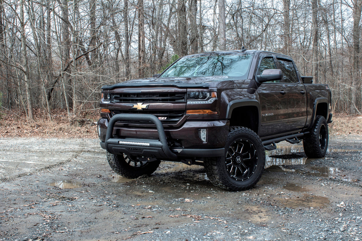 Bull Bar with LED Light Bar Black 2011-2019 Silverado/Sierra 2500 HD/3500 HD Lund