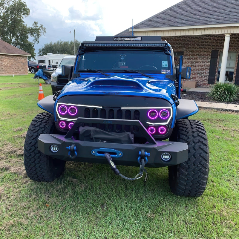 Oracle Vector Jeep Wrangler JK Grille Halo Kit - ColorSHIFT w/ BC1 Controller