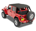 Bestop 10-18 Jeep Wrangler JK 4-Door Header Safari Cable Style Bikini (Black Diamond)
