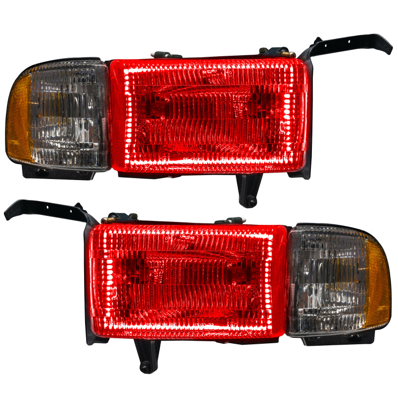 Oracle 94-02 Dodge Ram Pre-Assembled Halo Headlights - ColorSHIFT w/ 2.0 Controller
