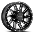 Raceline 820M Twisted 15x5in / 5x114.3 BP / 0mm Offset / 3.19mm Bore - Black & Machined Wheel