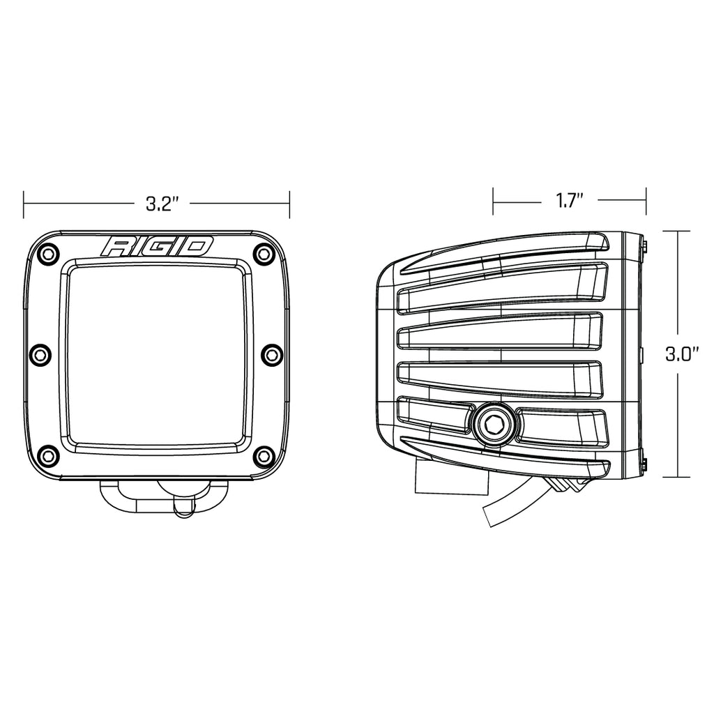 SAE J583 Compliant Selective Yellow Fog Light Pair D-Series Pro Street Legal Surface Mount Rigid Industries