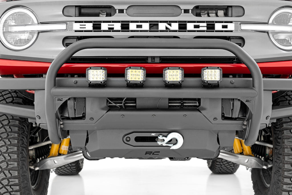 Nudge Bar 4 Inch Round Led (x4) OE Modular Steel Ford Bronco 4WD (21-25) Rough Country