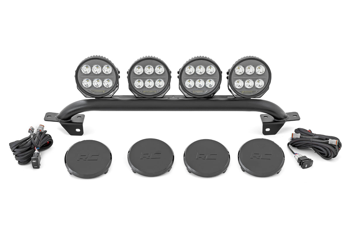 Light Bar Mount 6.5 Inch Round LED (Quad) OE Modular Steel Ford Bronco (21-25) Rough Country