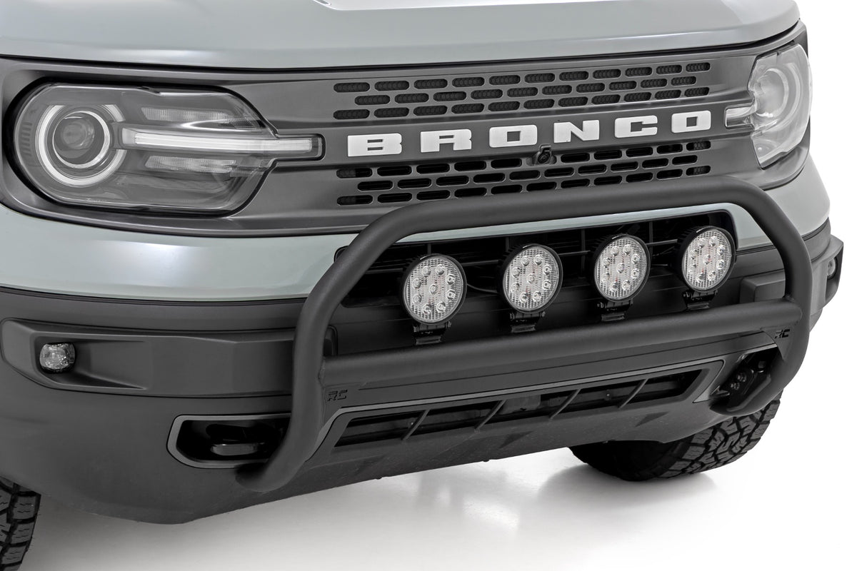 Nudge Bar w/ Tow Hooks 20 Inch Black Single Row LED Ford Bronco Sport (21-24) Rough Country