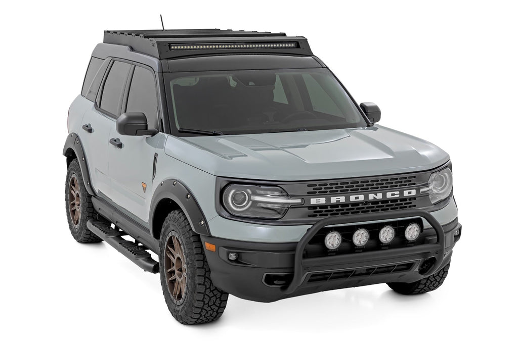 Nudge Bar w/ Tow Hooks 20 Inch Black Single Row LED Ford Bronco Sport (21-24) Rough Country