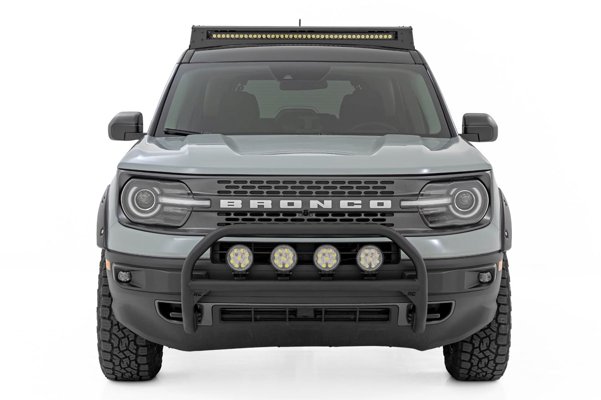 Nudge Bar w/ Tow Hooks 20 Inch Black Single Row LED Ford Bronco Sport (21-24) Rough Country