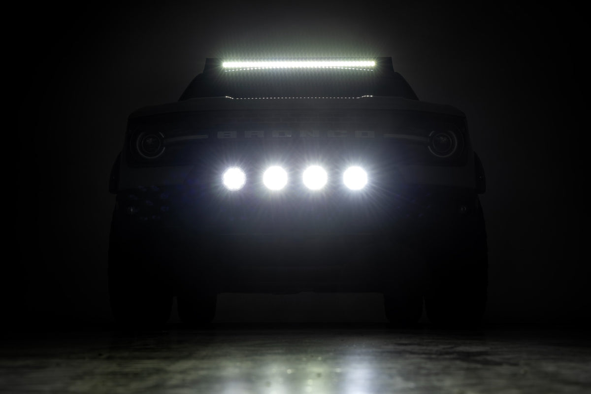 Nudge Bar w/ Tow Hooks 20 Inch Black Single Row LED Ford Bronco Sport (21-24) Rough Country