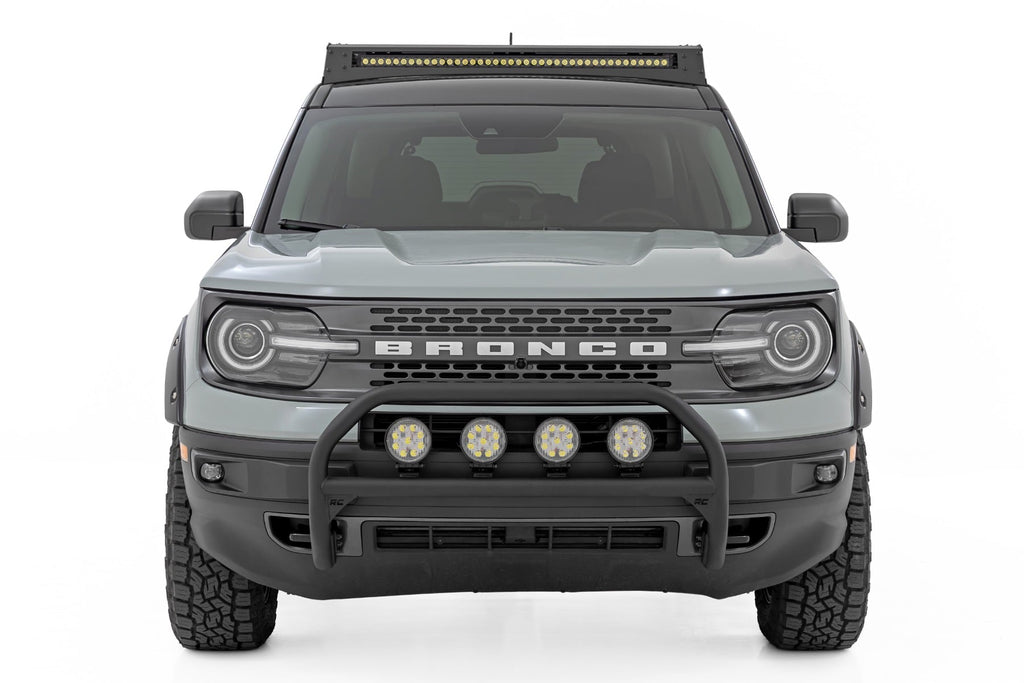 Nudge Bar w/ Tow Hooks 4 Inch Round Led (x4) Ford Bronco Sport (21-24) Rough Country