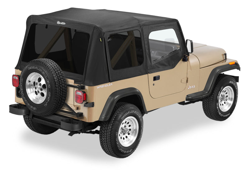 Bestop 88-95 Jeep Wrangler YJ Replace A-Top (Blk Sailcloth Tinted Windows Upper Door Skins )