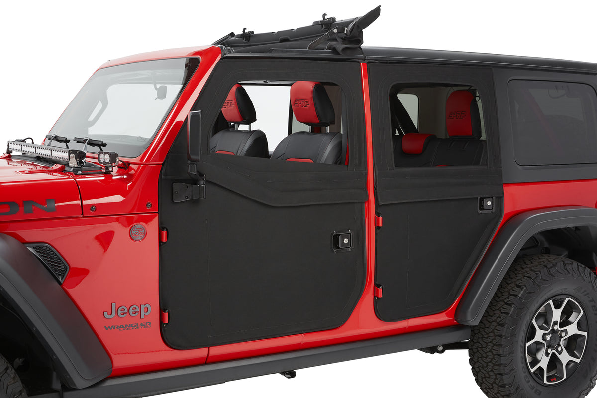 Jeep Doors Full 2-Piece Fabric Doors For Jeep 2020-2024 Gladiator Clear Vinyl Front Pair Bestop
