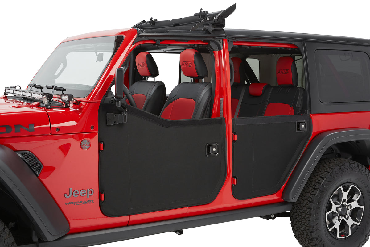Jeep Doors Full 2-Piece Fabric Doors For Jeep 2020-2024 Gladiator Clear Vinyl Front Pair Bestop
