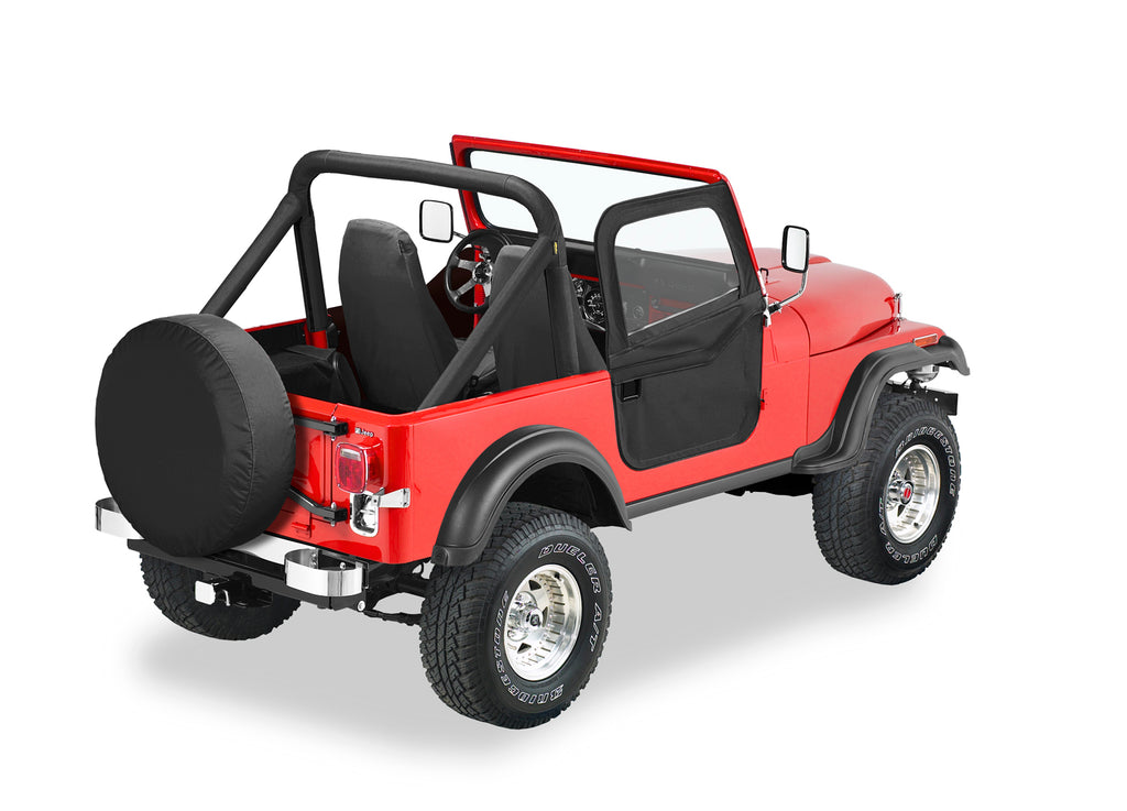 Jeep Doors Full 2-Piece Fabric Doors For Jeep 1976-1986 CJ7 Clear Vinyl Pair Bestop