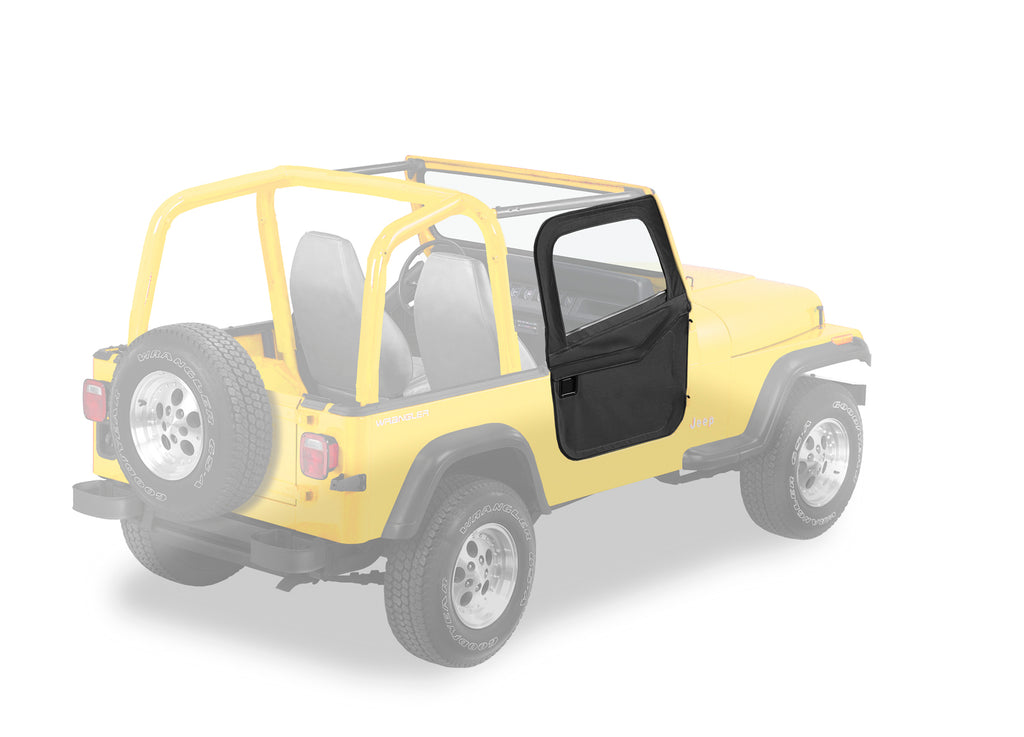 Jeep Doors Full 2-Piece Fabric Doors For Jeep 1980-1986 CJ7 Clear Vinyl Pair Bestop