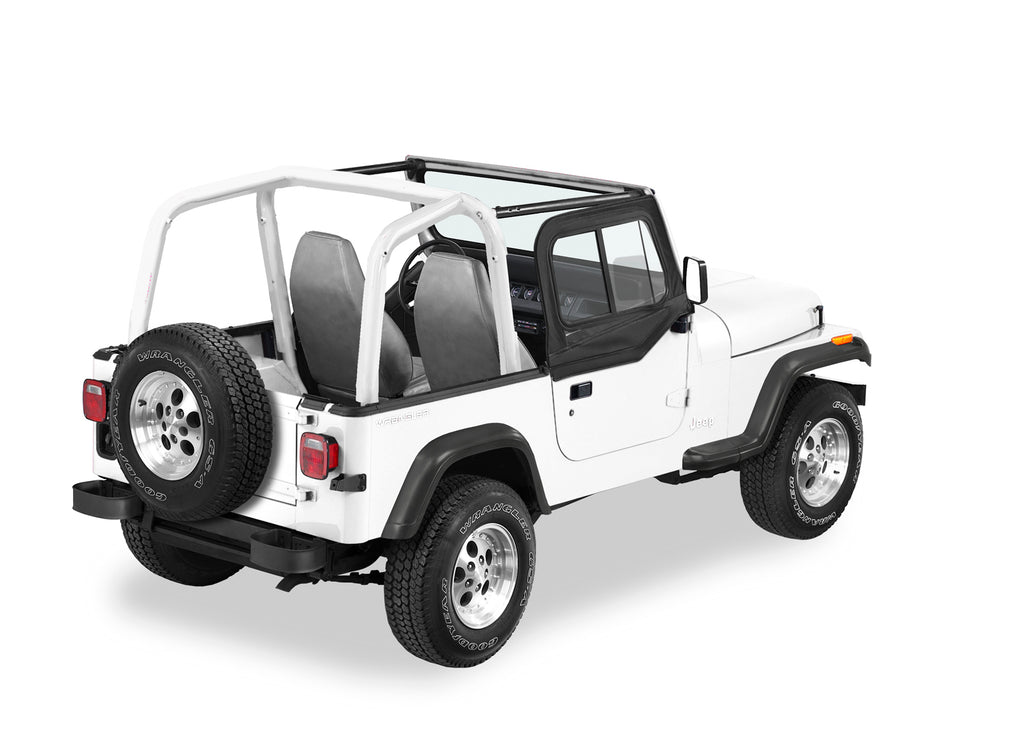 Square Upper Door Sliders Rear Corner Jeep 1988-1995 Wrangler YJ Fits original factory hardware or Replace-A-Top 51120, 51123 Single Sliding Bestop
