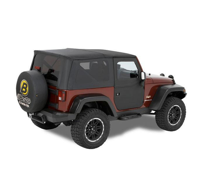 Jeep Doors Full 2-Piece Fabric Doors For Jeep 2007-2018 Wrangler JK Clear Vinyl Front Pair Bestop
