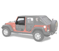 Jeep Half Doors HighRock 4x4 Element Upper Fabric Half Doors For Jeep 2007-2018 Wrangler JK Front Black Premium Twill Pair Bestop