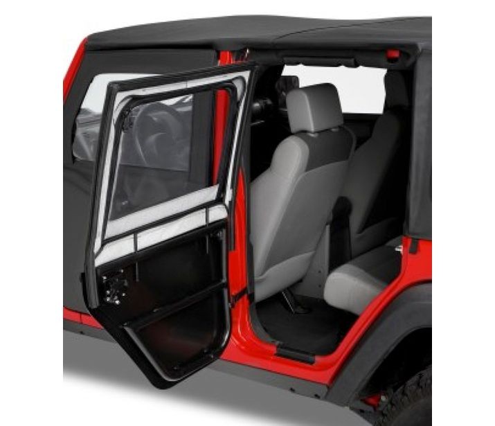 Jeep Half Doors HighRock 4x4 Element Upper Fabric Half Doors For Jeep 2007-2018 Wrangler JK Rear Pair Bestop