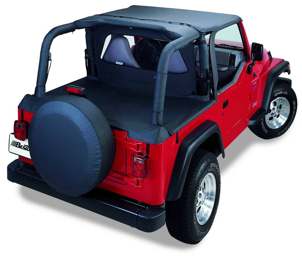 Jeep Bikini Top Header Targa Bikini Tops For Jeep 2003-2006 Wrangler TJ Black Diamond Fabric Bestop