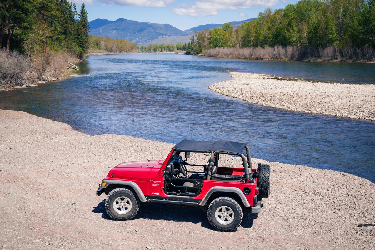 Jeep Bikini Top Header Safari Bikini Tops For Jeep 1997-2002 Wrangler TJ Bestop