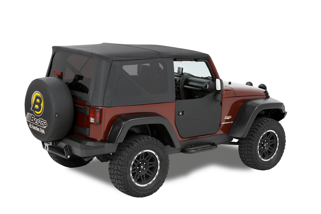 Lower Fabric Half Doors For Jeep 2007-2018 Wrangler JK Black Diamond Bestop