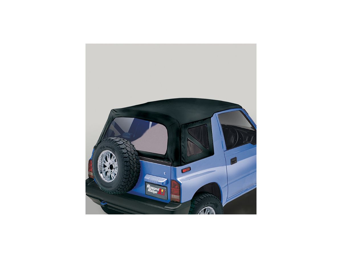 Soft Top Black Denim Clear Windows 88-94 Suzuki Sidekicks Rugged Ridge