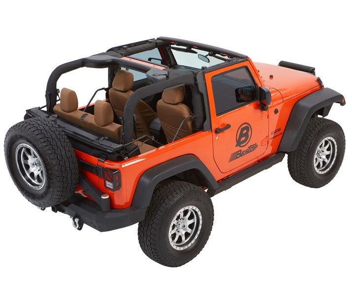 Jeep Wrangler Trektop Glide Slantback Soft Tops For Jeep 2007-2018 Wrangler JK 2 Door Bestop