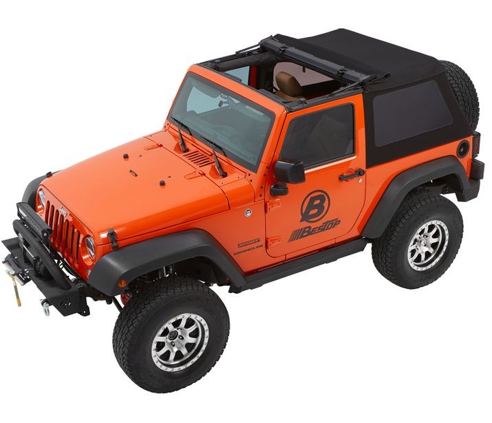 Jeep Wrangler Trektop Glide Slantback Soft Tops For Jeep 2007-2018 Wrangler JK 2 Door Bestop