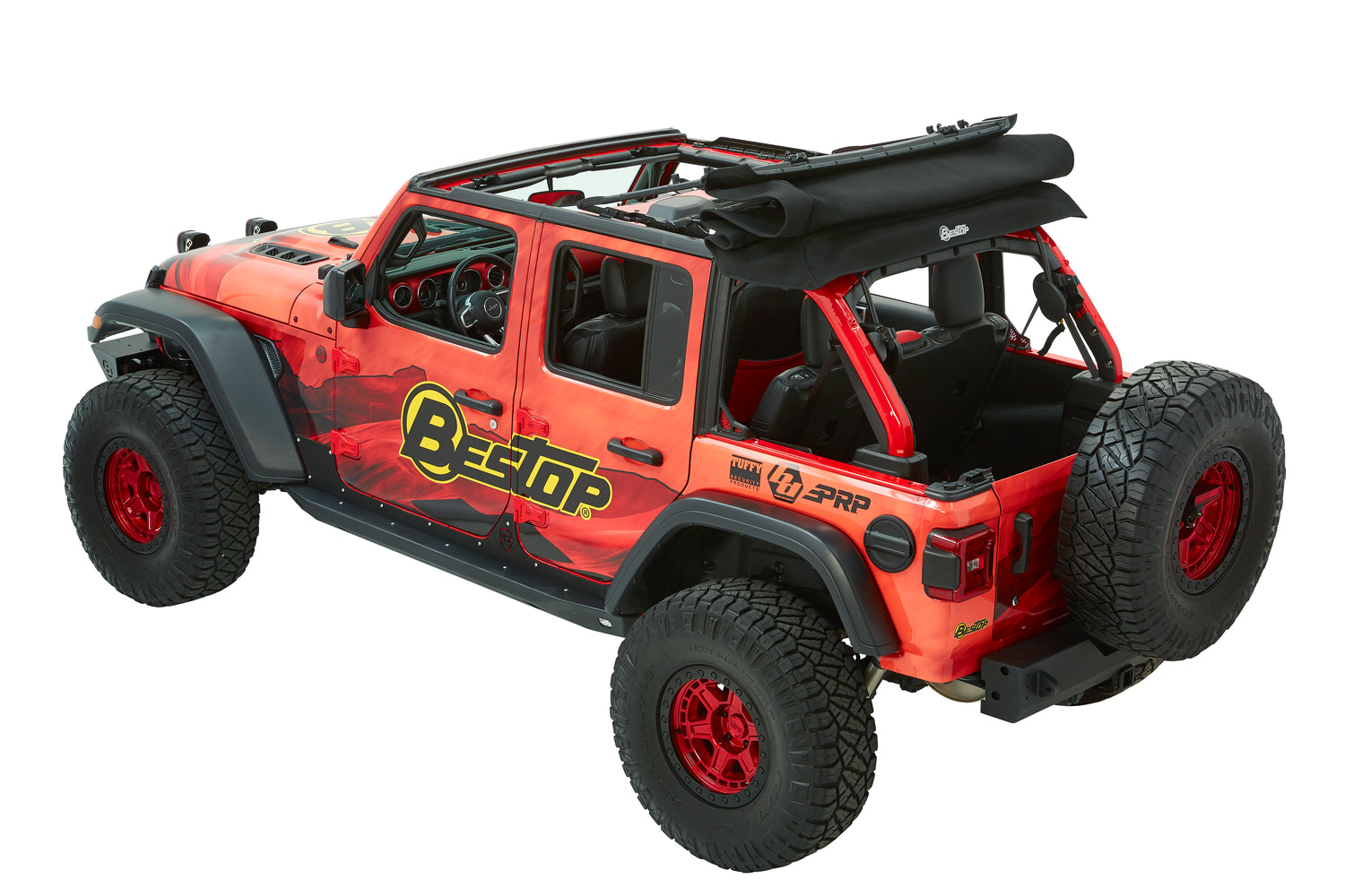 Trektop Ultra Slantback Soft Top For Jeep 2018-Current Wrangler JL 4 Door Black Bestop